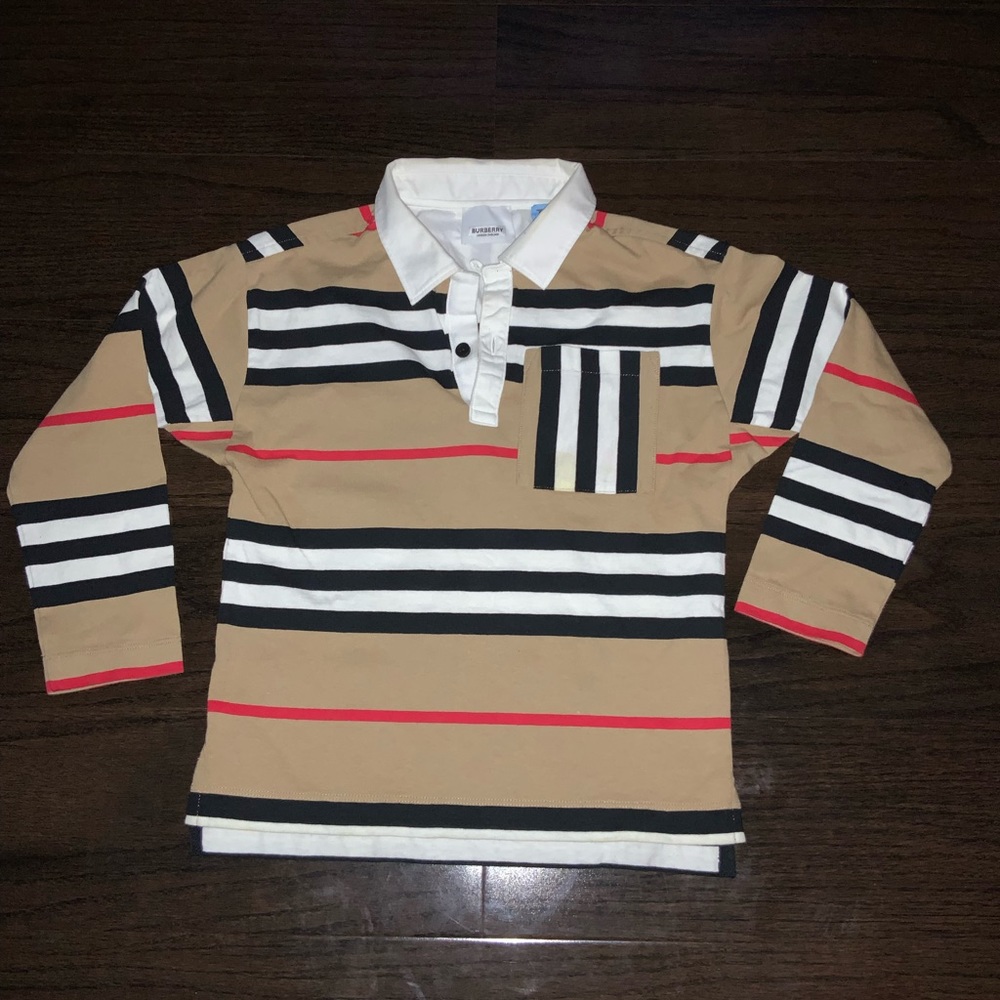 Burberry long sleeve polo shirt size 8